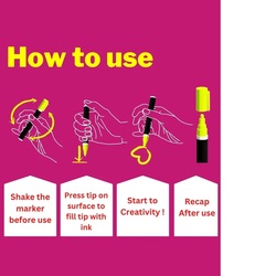 Office Mate Fluorescent Window Marker Pen Set of 5